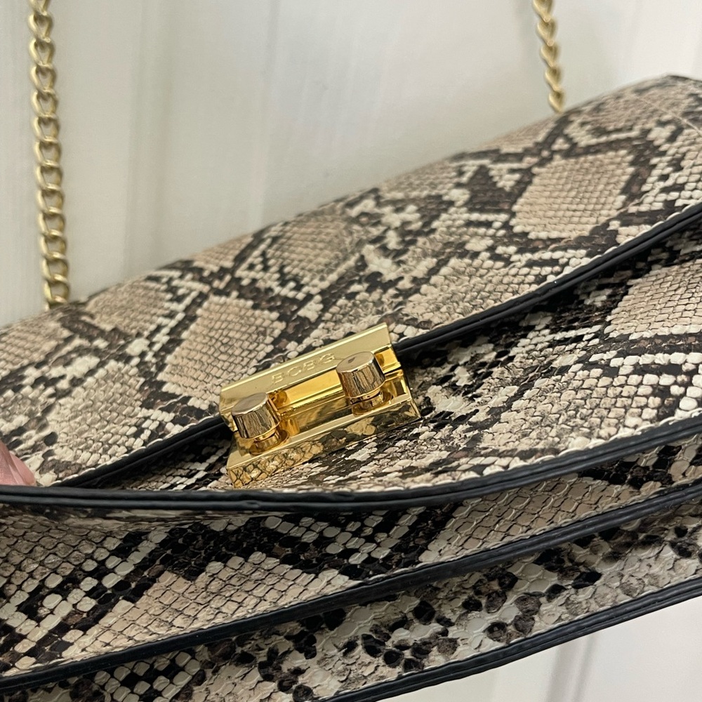 Bcbg Python Pattern Shoulder Bag - Black And Cream - image 4